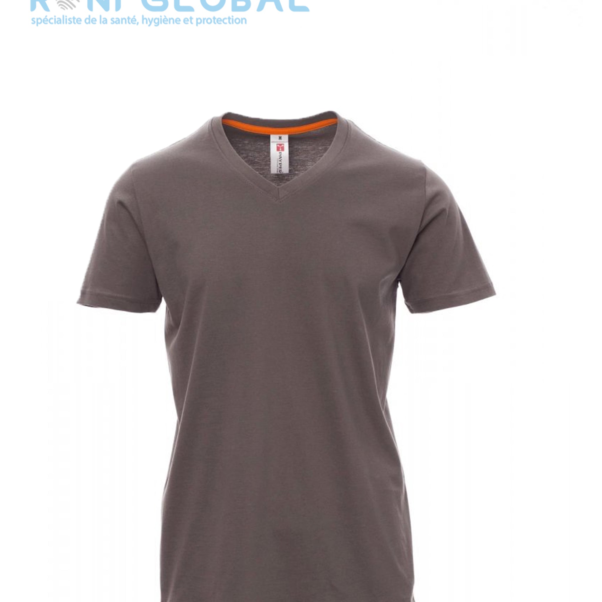 T-shirt de travail homme manches courtes, encolure en V, coupe droite en coton - V-NECK PAYPER