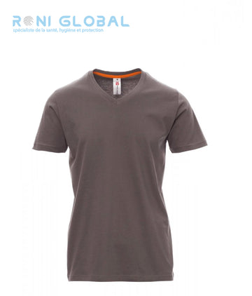 T-shirt de travail homme manches courtes, encolure en V, coupe droite en coton - V-NECK PAYPER