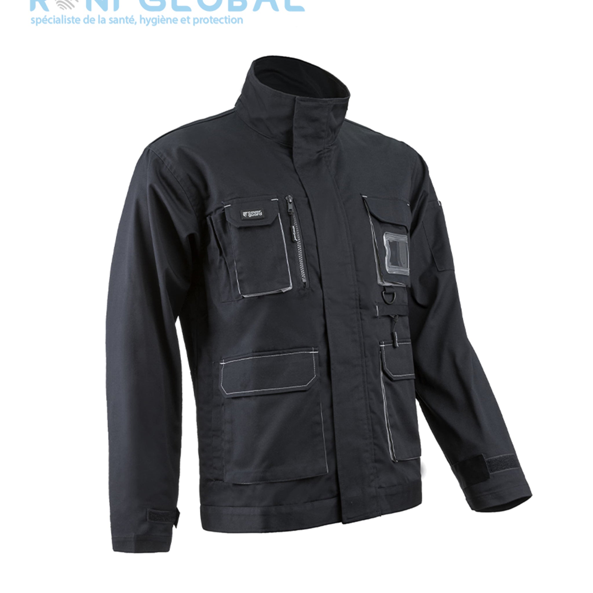 Veste de travail homme avec porte-badge, en coton/polyester 10 poches - NAVY/PADDOCK II COVERGUARD