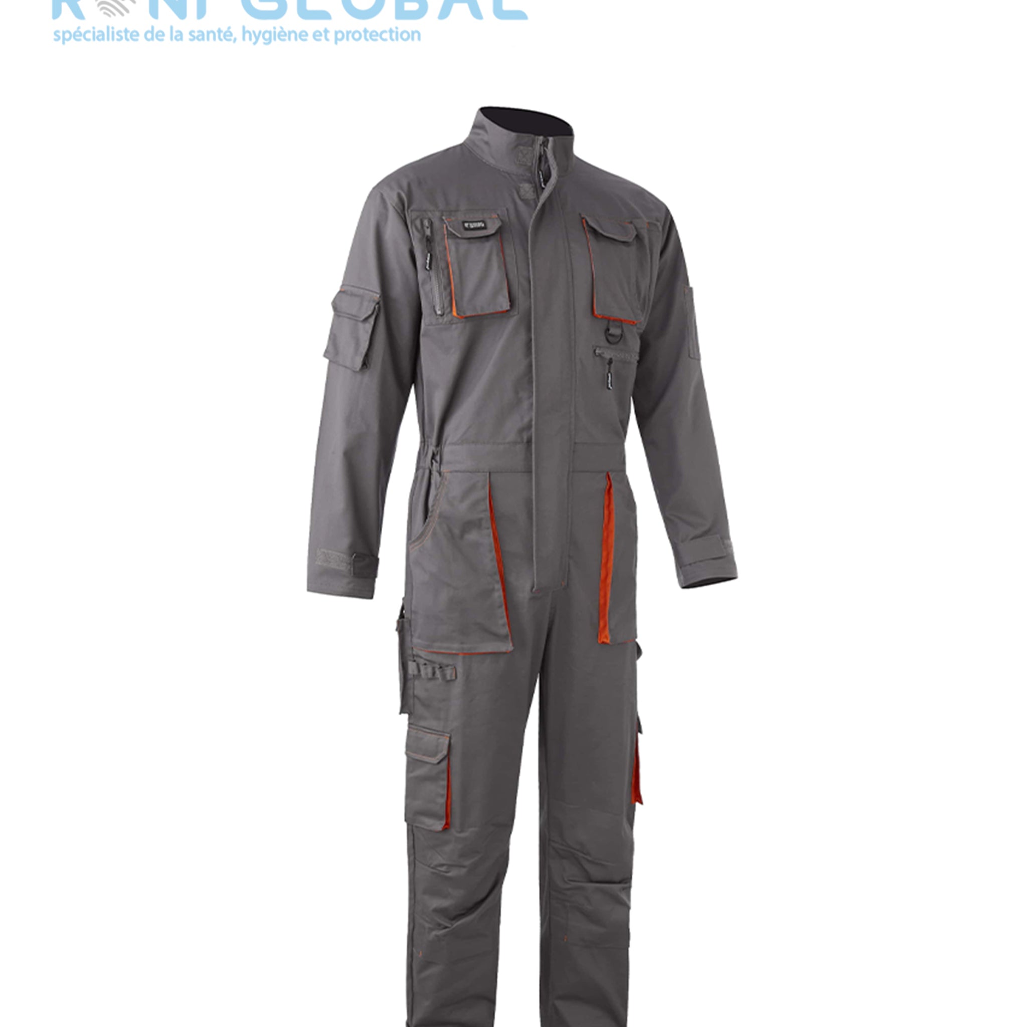 Combinaison de travail avec protection genoux en coton/polyester 12 poches - NAVY/PADDOCK II COVERGUARD