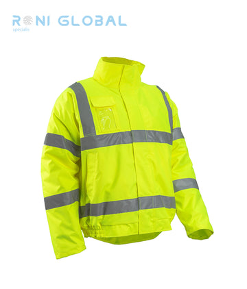 Blouson de travail haute visibilité, anti-pluie, anti-froid thermique et coupe-vent en polyester enduit polyuréthane CLASS 3 - SOUKOU COVERGUARD