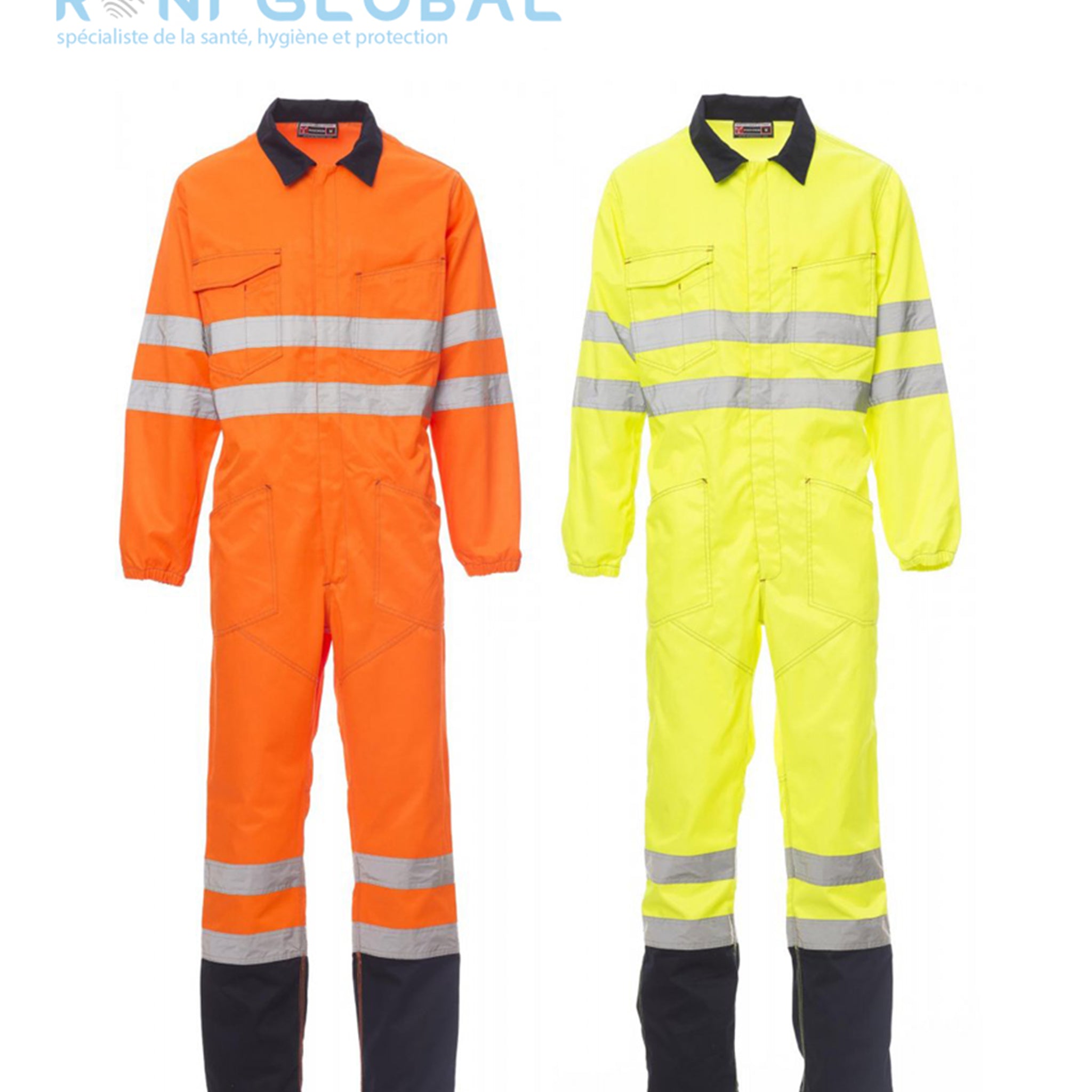 Combinaison de sécurité haute visibilité homme, coupe droite en polyester et coton 7 poches CLASS 3 - SHIP PAYPER