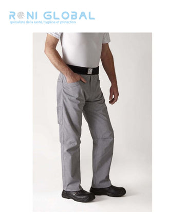 Pantalon de cuisine unisexe en polyester/coton avec ceinture élastiquée et 4 poches - ARENAL ROBUR