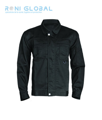Veste de travail col chemise avec porte-badge en polyester/coton 8 poches - CLASS COVERGUARD