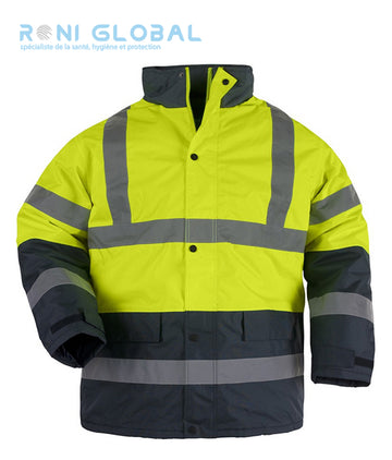 Parka de travail haute visibilité anti-froid thermique en polyester enduit polyuréthane CLASS 3 - ROADWAY COVERGUARD