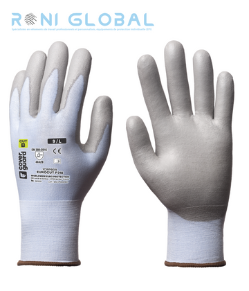 Gant de protection milieu sec en HPPE polyamide/élasthanne enduit au PU anti-coupure et précision CUT B - EUROCUT P318 COVERGUARD (boîte de 5 paires)